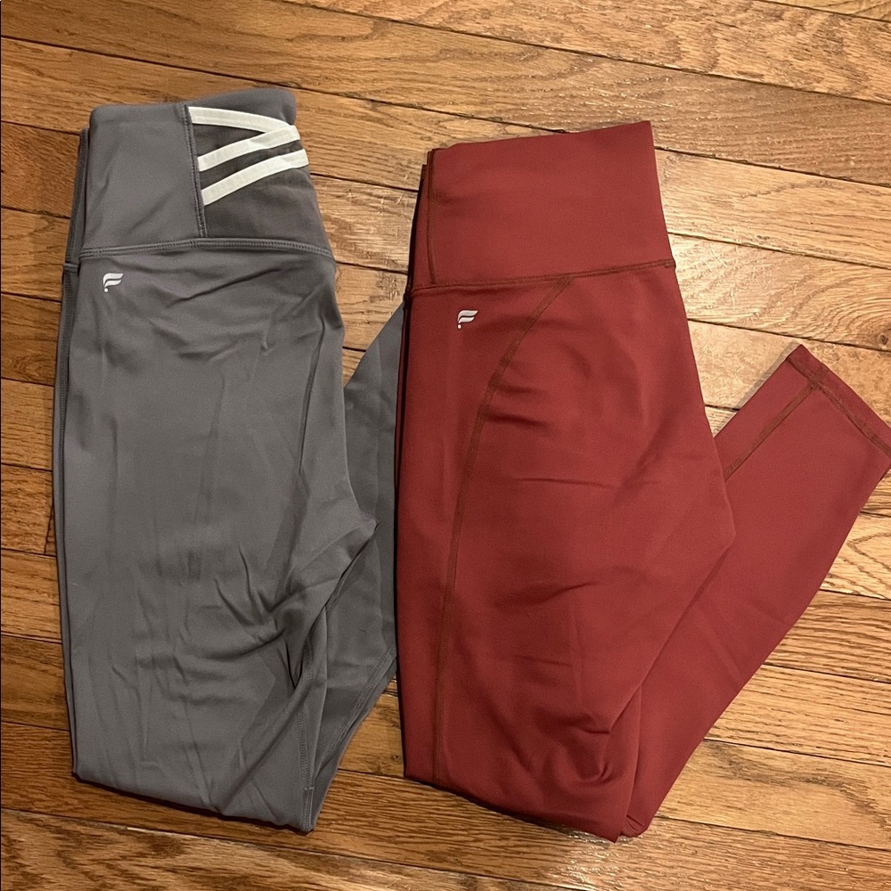 Fabletics Women Leggings - 2 Pack! Purple/grey and rust red by Fabletics